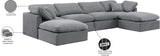 Indulge Grey Velvet Modular Sectional 147Grey-Sec6B Meridian Furniture