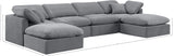 Indulge Grey Velvet Modular Sectional 147Grey-Sec6B Meridian Furniture