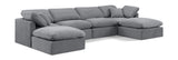 Indulge Grey Velvet Modular Sectional 147Grey-Sec6B Meridian Furniture