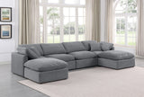 Indulge Grey Velvet Modular Sectional 147Grey-Sec6B Meridian Furniture