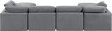 Indulge Grey Velvet Modular Sectional 147Grey-Sec6B Meridian Furniture