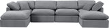 Indulge Grey Velvet Modular Sectional 147Grey-Sec6B Meridian Furniture