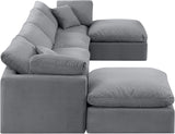 Indulge Grey Velvet Modular Sectional 147Grey-Sec6B Meridian Furniture