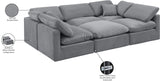 Indulge Grey Velvet Modular Sectional 147Grey-Sec6C Meridian Furniture