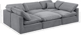 Indulge Grey Velvet Modular Sectional 147Grey-Sec6C Meridian Furniture