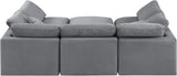 Indulge Grey Velvet Modular Sectional 147Grey-Sec6C Meridian Furniture