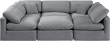 Indulge Grey Velvet Modular Sectional 147Grey-Sec6C Meridian Furniture