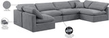 Indulge Grey Velvet Modular Sectional 147Grey-Sec6D Meridian Furniture