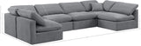 Indulge Grey Velvet Modular Sectional 147Grey-Sec6D Meridian Furniture