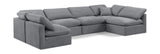 Indulge Grey Velvet Modular Sectional 147Grey-Sec6D Meridian Furniture