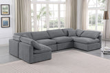 Indulge Grey Velvet Modular Sectional 147Grey-Sec6D Meridian Furniture