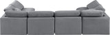 Indulge Grey Velvet Modular Sectional 147Grey-Sec6D Meridian Furniture