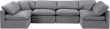 Indulge Grey Velvet Modular Sectional 147Grey-Sec6D Meridian Furniture