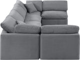 Indulge Grey Velvet Modular Sectional 147Grey-Sec6D Meridian Furniture