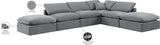 Indulge Grey Velvet Modular Sectional 147Grey-Sec6E Meridian Furniture