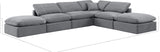 Indulge Grey Velvet Modular Sectional 147Grey-Sec6E Meridian Furniture