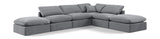 Indulge Grey Velvet Modular Sectional 147Grey-Sec6E Meridian Furniture