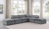 Indulge Grey Velvet Modular Sectional 147Grey-Sec6E Meridian Furniture