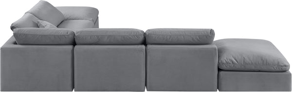 Indulge Grey Velvet Modular Sectional 147Grey-Sec6E Meridian Furniture