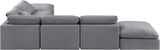 Indulge Grey Velvet Modular Sectional 147Grey-Sec6E Meridian Furniture