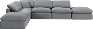 Indulge Grey Velvet Modular Sectional 147Grey-Sec6E Meridian Furniture