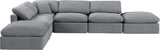 Indulge Grey Velvet Modular Sectional 147Grey-Sec6E Meridian Furniture