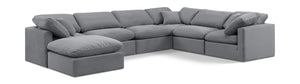 Indulge Grey Velvet Modular Sectional 147Grey-Sec7A Meridian Furniture
