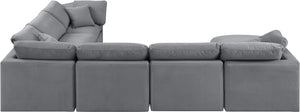 Indulge Grey Velvet Modular Sectional 147Grey-Sec7A Meridian Furniture