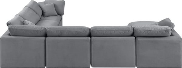 Indulge Grey Velvet Modular Sectional 147Grey-Sec7A Meridian Furniture