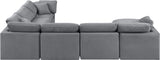 Indulge Grey Velvet Modular Sectional 147Grey-Sec7A Meridian Furniture