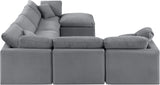 Indulge Grey Velvet Modular Sectional 147Grey-Sec7A Meridian Furniture