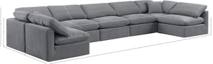 Indulge Grey Velvet Modular Sectional 147Grey-Sec7B Meridian Furniture