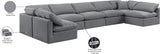 Indulge Grey Velvet Modular Sectional 147Grey-Sec7B Meridian Furniture