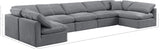 Indulge Grey Velvet Modular Sectional 147Grey-Sec7B Meridian Furniture