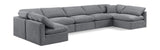 Indulge Grey Velvet Modular Sectional 147Grey-Sec7B Meridian Furniture