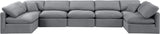 Indulge Grey Velvet Modular Sectional 147Grey-Sec7B Meridian Furniture