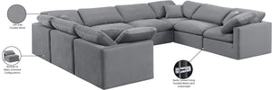 Indulge Grey Velvet Modular Sectional 147Grey-Sec8A Meridian Furniture