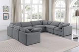 Indulge Grey Velvet Modular Sectional 147Grey-Sec8A Meridian Furniture