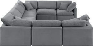 Indulge Grey Velvet Modular Sectional 147Grey-Sec8A Meridian Furniture