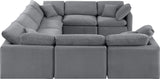 Indulge Grey Velvet Modular Sectional 147Grey-Sec8A Meridian Furniture