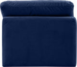 Indulge Navy Velvet Armless Chair 147Navy-Armless Meridian Furniture