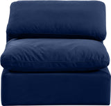 Indulge Navy Velvet Armless Chair 147Navy-Armless Meridian Furniture