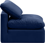 Indulge Navy Velvet Armless Chair 147Navy-Armless Meridian Furniture