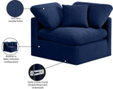 Indulge Navy Velvet Corner Chair 147Navy-Corner Meridian Furniture