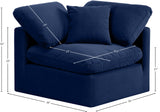 Indulge Navy Velvet Corner Chair 147Navy-Corner Meridian Furniture