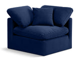 Indulge Navy Velvet Corner Chair 147Navy-Corner Meridian Furniture