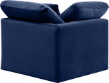 Indulge Navy Velvet Corner Chair 147Navy-Corner Meridian Furniture