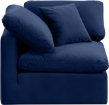 Indulge Navy Velvet Corner Chair 147Navy-Corner Meridian Furniture