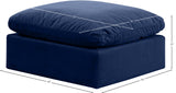 Indulge Navy Velvet Ottoman 147Navy-Ott Meridian Furniture