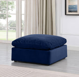 Indulge Navy Velvet Ottoman 147Navy-Ott Meridian Furniture